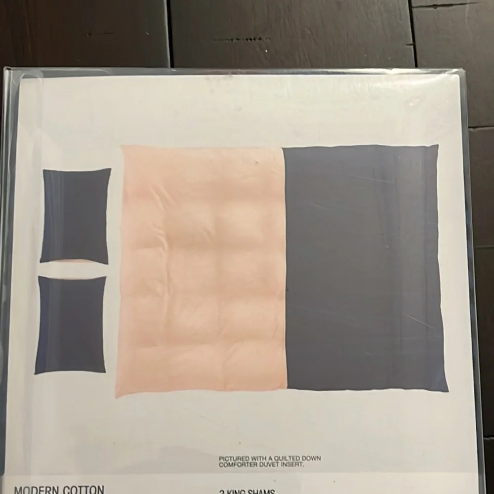 Calvin Klein Samuel Modern Cotton King Pillow Shams cobalt pink new 2 per pack